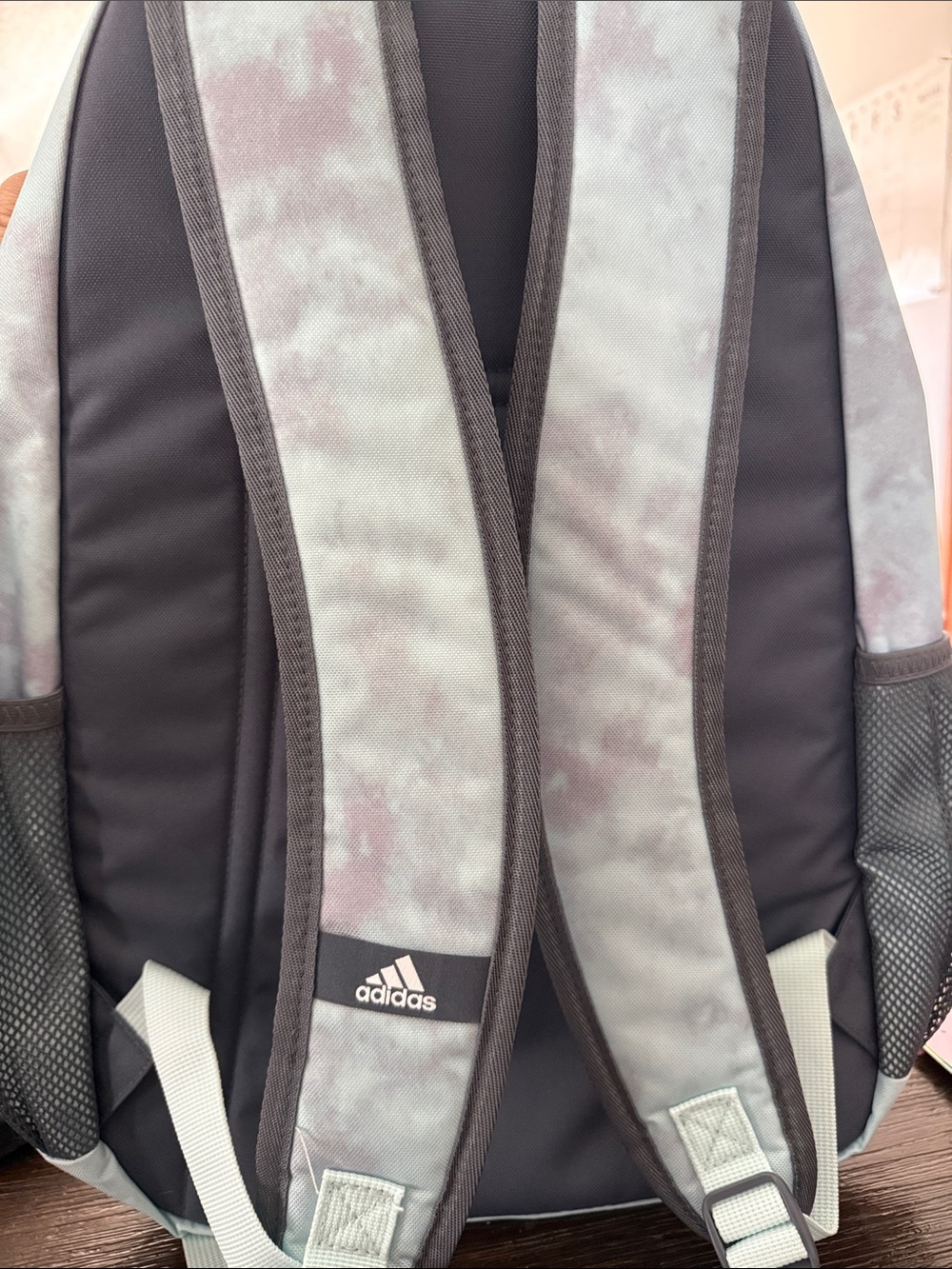 adidas Light Blue and Mauve Tie-Dye Backpack - Picture 2 of 2